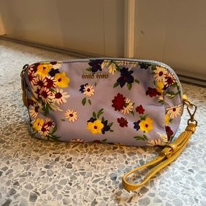 Miu Miu Floral Wristlet Pouch